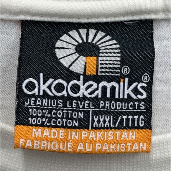 Akademiks Indian Graphic Tee T-Shirt Men's Jeanius Level White Crew Neck XXXL - Picture 3 of 15